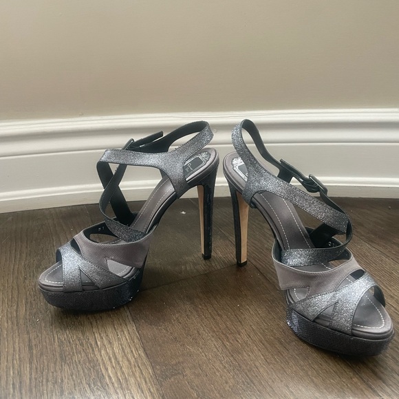 Silver Dior Platform Sandals - Picture 2 of 4